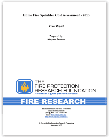 Home Fire Sprinkler Cost Assessment Report