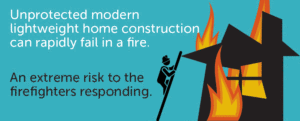 Unprotected Modern Lightweight Home Construction Can Rapidly Fail in a Fire