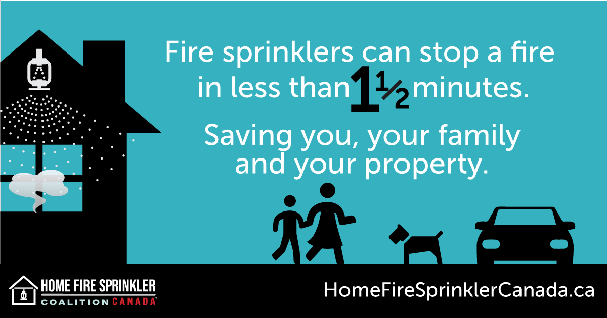 fire sprinklers can stop a fire in less than 1.5 minutes
