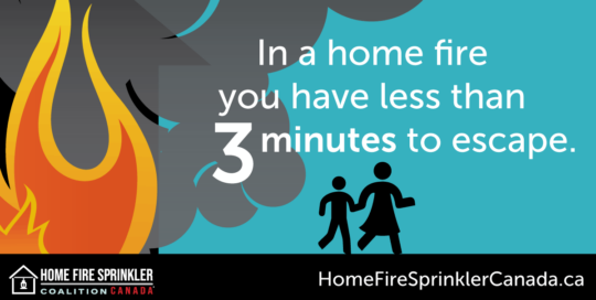 in a home fire you have less than 3 minutes to escape